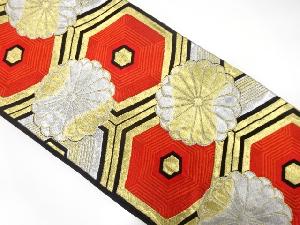 アンティーク　亀甲に菊模様織り出し袋帯(材料)